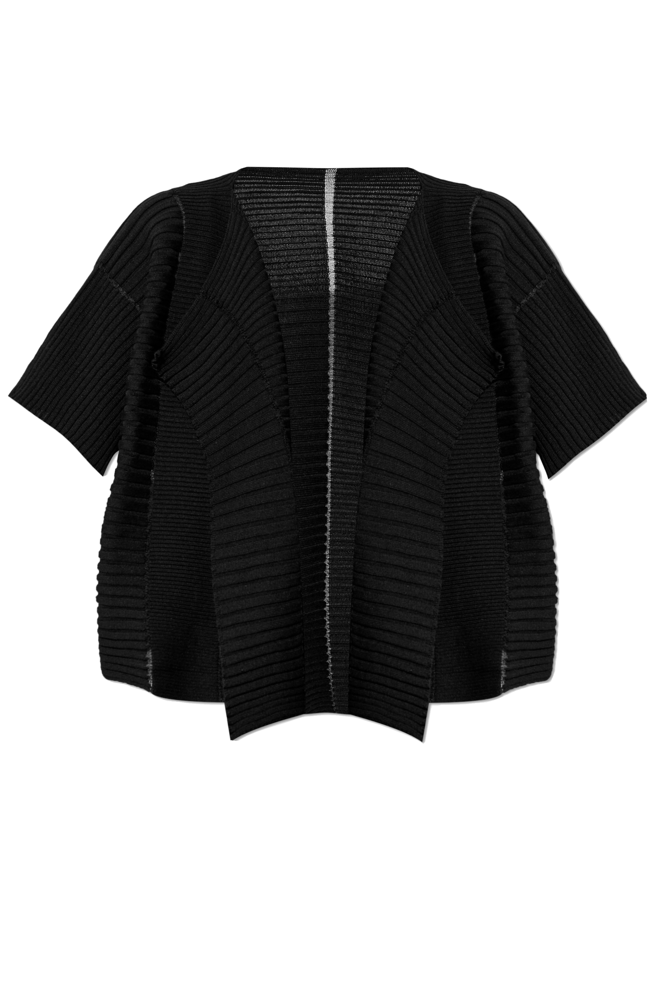 トップス ISSEY MIYAKE / Short cardigan Issey Miyake Women's' Linen Like Pleats Cardigan in Grey